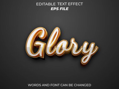 Zafer metni efekti, yazı tipi düzenlenebilir, tipografi, 3D metin. vektör şablonu