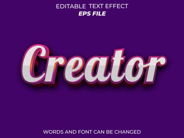 yaratıcı metin efekti, yazı tipi düzenlenebilir, tipografi, 3D metin. vektör şablonu