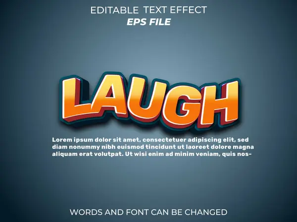 kahkaha efekti, yazı tipi düzenleme, tipografi, 3D metin. vektör şablonu