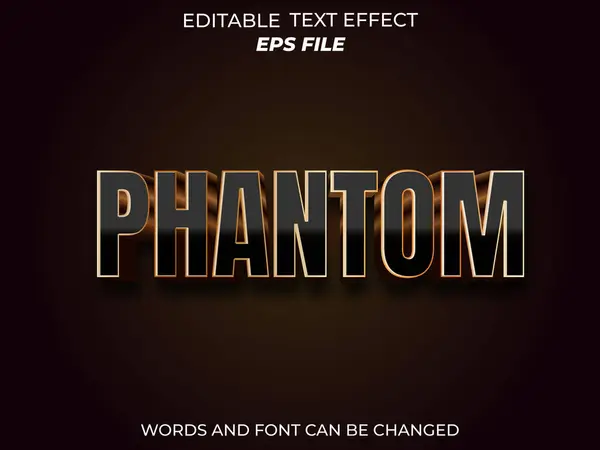Hayalet metin efekti, yazı tipi düzenlenebilir, tipografi, 3D metin. vektör şablonu