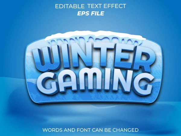 Kış oyunları metin efekti, yazı tipi düzenleme, tipografi, oyunlar için 3D metin. vektör şablonu