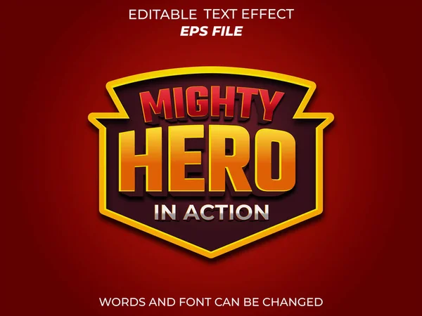 güçlü kahraman metin efekti, yazı tipi düzenlenebilir, tipografi, ortaçağ fantezi roket oyunları için 3D metin. vektör şablonu