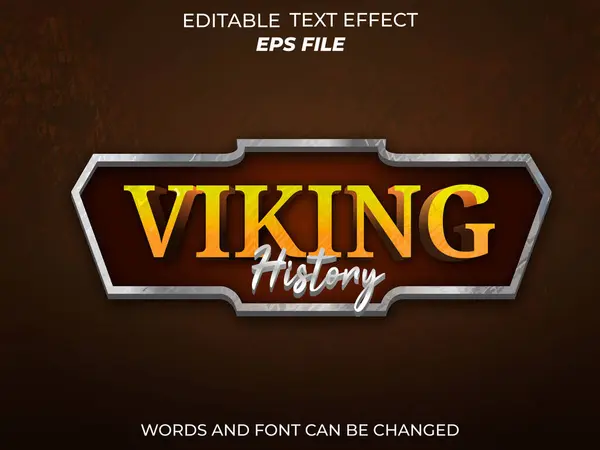 Viking metin efekti, yazı tipi düzenleme, tipografi, ortaçağ fantezi roket oyunları için 3D metin. vektör şablonu