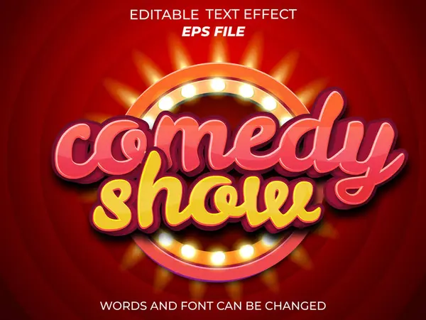 komedi gösterisi metin efekti, yazı tipi düzenleme, tipografi, 3D metin. vektör şablonu
