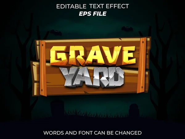 Mezar efekti, yazı tipi düzenlenebilir, tipografi, 3D metin. vektör şablonu