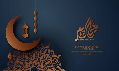 Hilal ay, fener ve mandala ile gerçekçi bir ramazan geçmişi var. Pankart için, tebrik kartı