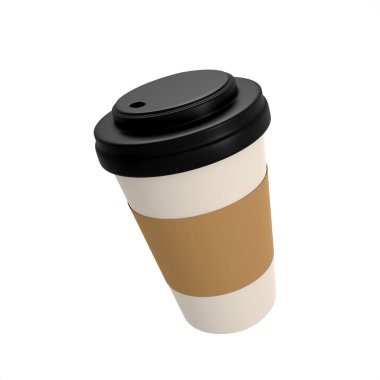 Beyaz arka planda kahve fincanı