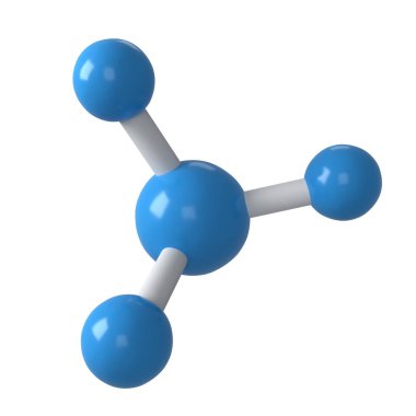 İzole edilmiş arkaplanda mavi molekül yapısının 3d görüntülenmesi