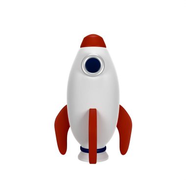 bir roket 3D rendering