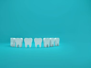 Bilgelik çarpması olan 3 boyutlu dişler.