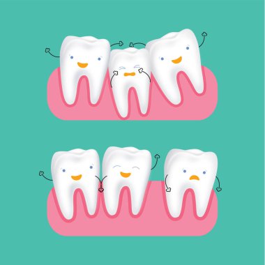 Vektörsüz çizgi film diş bakımı