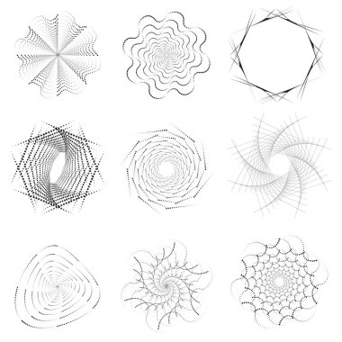 Değişik dairesel şekiller. vektör illüstrasyonu.