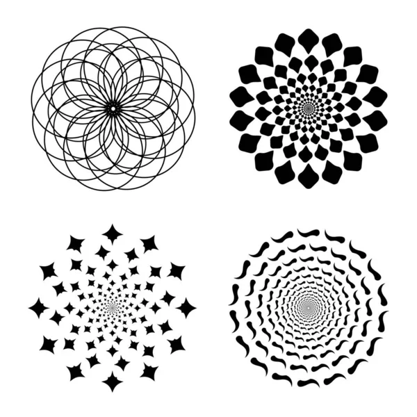 Soyut dairesel dört desenli küme