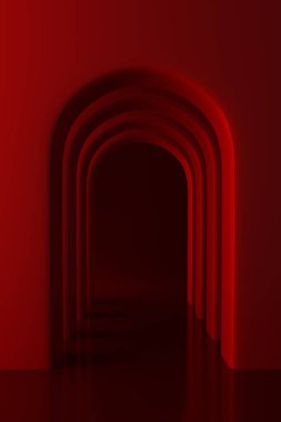 Minimalist bir iç mekanda kemerler