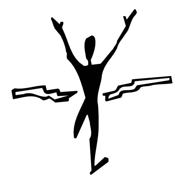 çizgi film stickman bitiş çizgisi vektörü