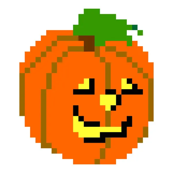 karikatür jack o fener piksel sanat vektörü