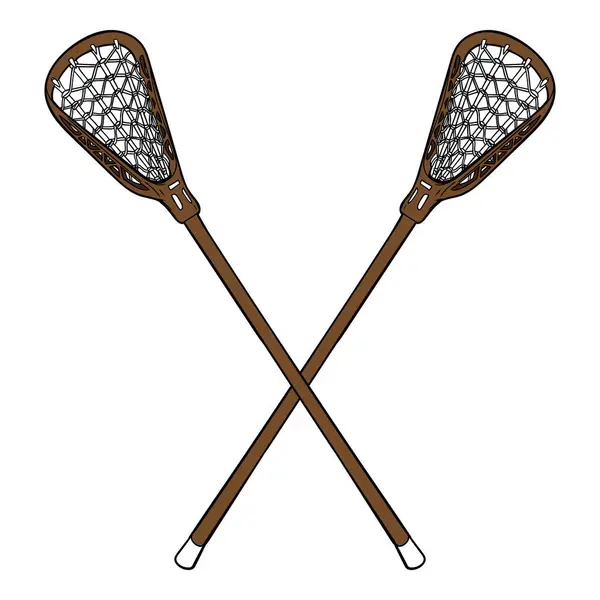 çizgi film lakros sopası çizilmiş vektör