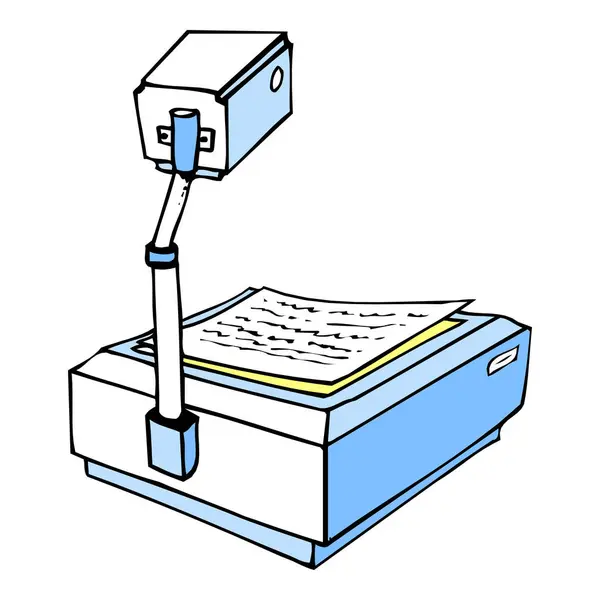 karikatür el çizilmiş projektör vektörü