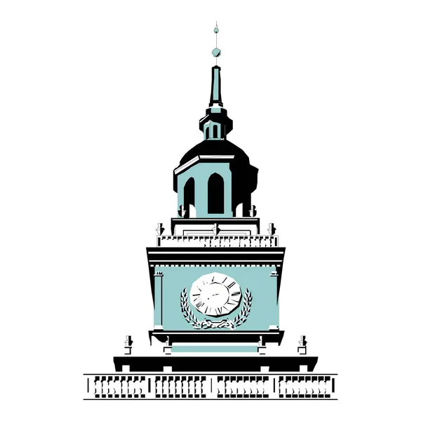 karikatür kasaba salonu saat vektörü