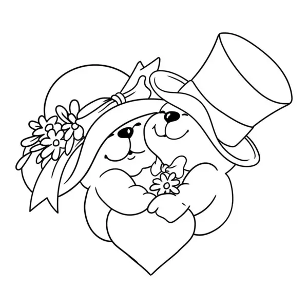 Ayı sevgisi renklendirme vektörü