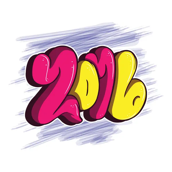 karikatür graffiti numarası 2016 vektörü