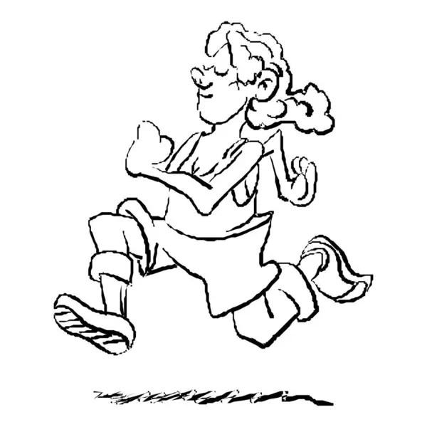 Çizgi kadın vektörü çalıştır