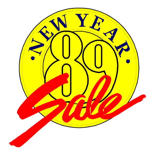 Yeni yıl satış rozeti vektörü