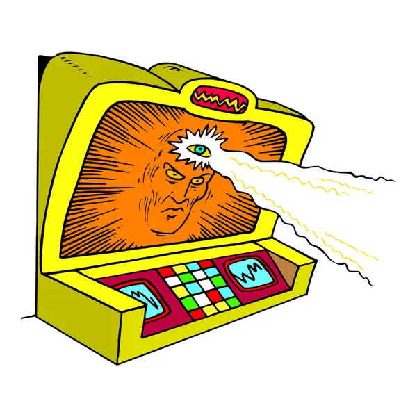 karikatür ai kontrol teknolojisi vektörü