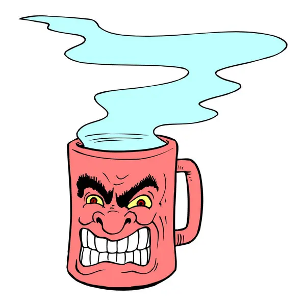 çizgi film kızgın kupa vektör çizimi