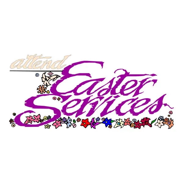 Paskalya hizmetleri etiket vektörüne katıl