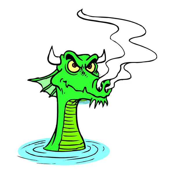 çizgi film kızgın su ejderhası vektörü