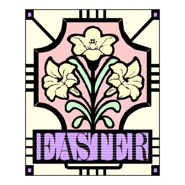 Basit süsleme paskalya çıkartma vektörü