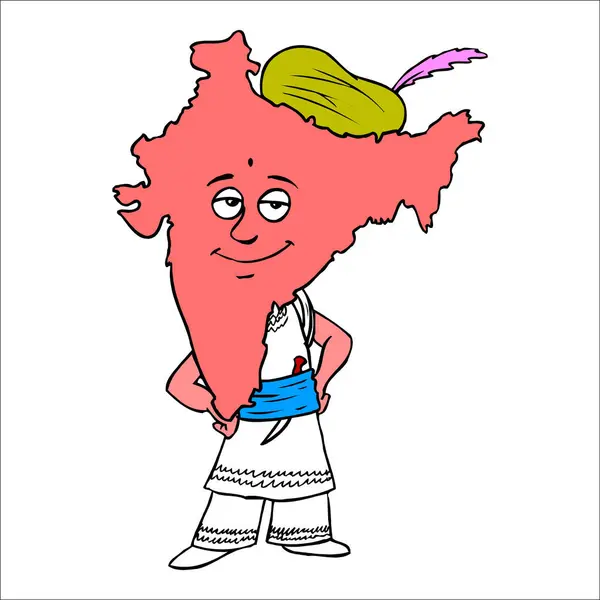 Hindistan çizgi film haritası vektör karakteri