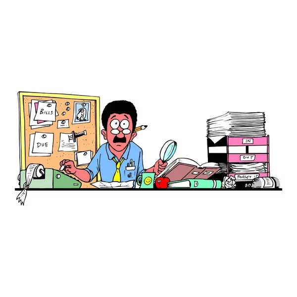 karikatür çoklu görev işçisi vektörü