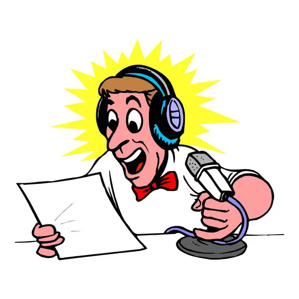 karikatür iyi haber sunucu vektörü