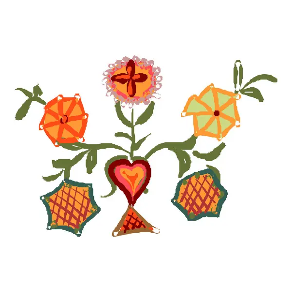 Yağ yapıştırıcı soyut çiçek vektörü