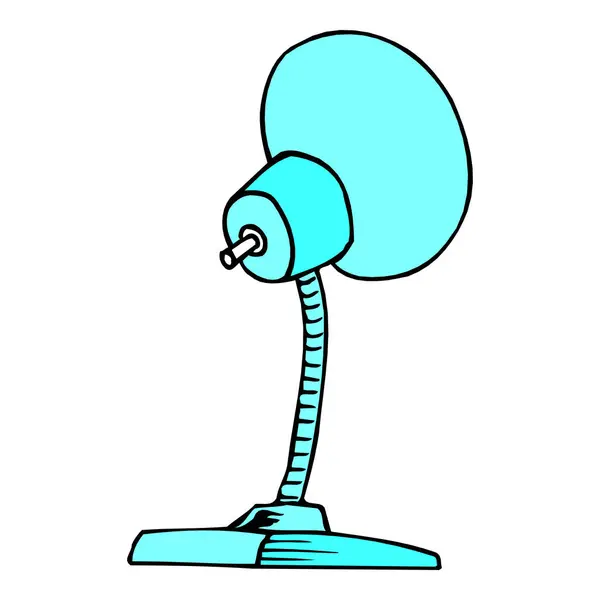 çizgi film mavi masa lambası vektörü