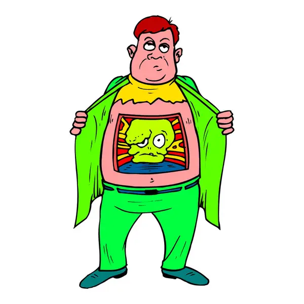 karikatür uzaylı mide paraziti taşıyıcısı