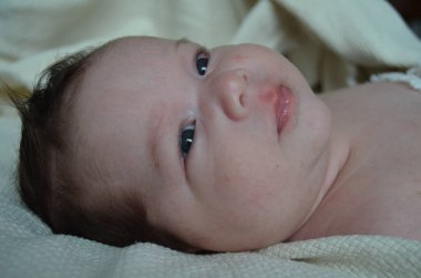 Küçük bir çocuğun portre fotoğrafı. Beyaz çocuk Güney Arap görünümü