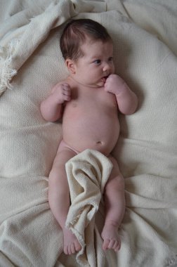 Küçük bir çocuğun portre fotoğrafı. Beyaz çocuk Güney Arap görünümü