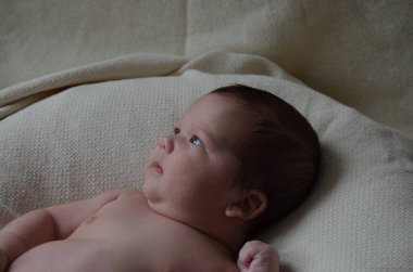 Küçük bir çocuğun portre fotoğrafı. Beyaz çocuk Güney Arap görünümü