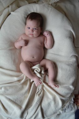 Küçük bir çocuğun portre fotoğrafı. Beyaz çocuk Güney Arap görünümü