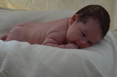 Küçük bir çocuğun portre fotoğrafı. Beyaz çocuk Güney Arap görünümü