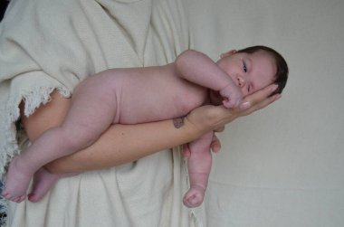 Küçük bir çocuğun portre fotoğrafı. Beyaz çocuk Güney Arap görünümü