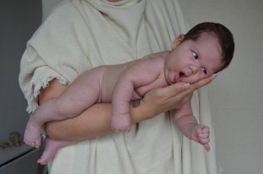 Küçük bir çocuğun portre fotoğrafı. Beyaz çocuk Güney Arap görünümü