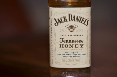 Viski şişesinin makro fotoğrafı