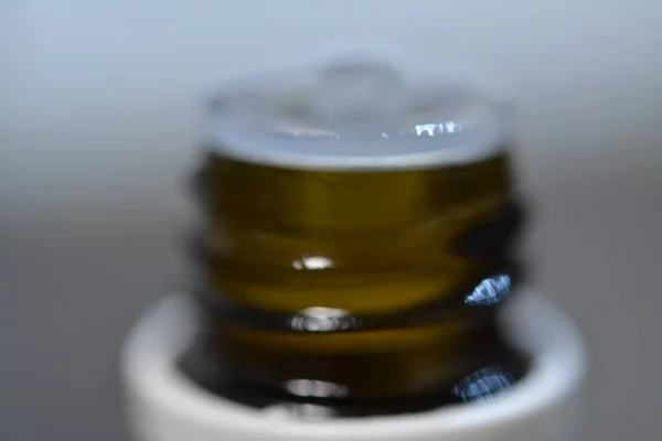 İlaç şişesinin makro fotoğrafı