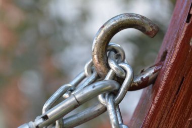 Yüzüklerin ve kancaların makro fotoğrafları