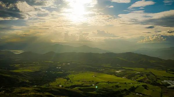 Rays of sun over a beautiful valley in Gigante - Huila - Colombia