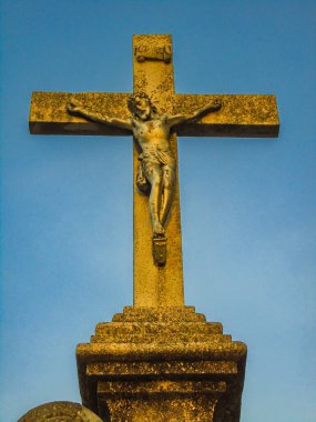 Image of Jesus crucified on a cross in the central cemetery of Neiva - Huila - Colombia clipart